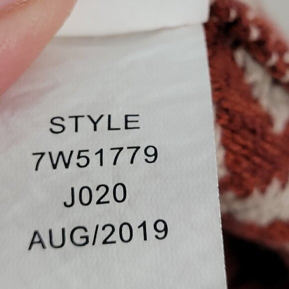 Lucky Brand Sz Med Aztec Tribal Knit Open Front Cardigan Sweater Heavyweight - Picture 6 of 8